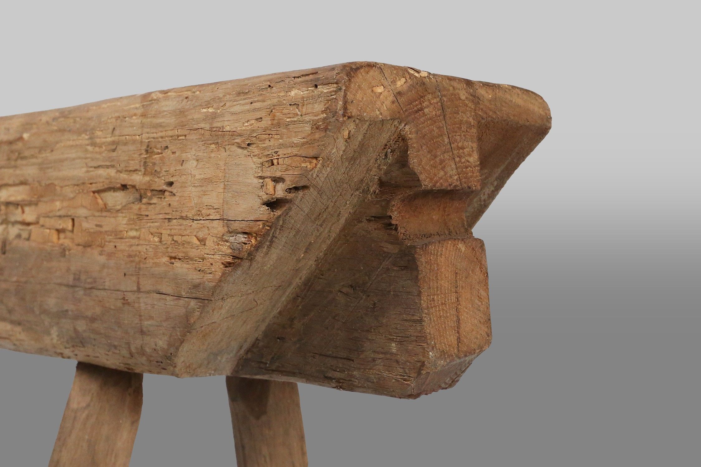 Rustic Tree Trunk Bench, France, 1850sthumbnail
